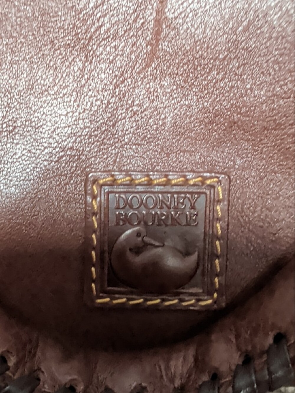 Dooney & Bourke Brown Leather Shoulder Bag with Green Interior - Picture 2 of 15